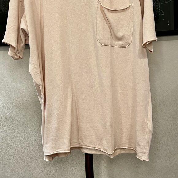 Abercrombie & Fitch - Soft Essentials Long Line T-shirt Raw Hem Large - Nude - Picture 5 of 6